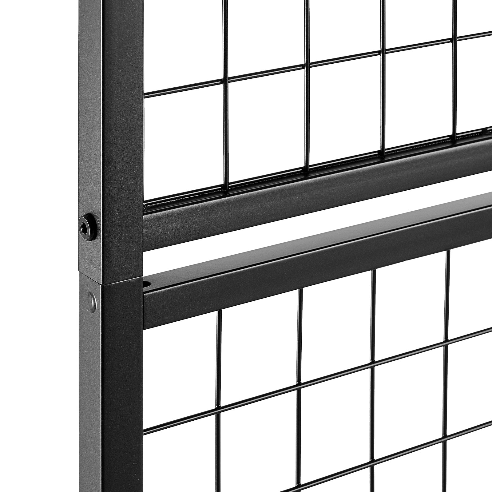 Grid Wall Panel 1.9 X 5.4 Ft Wire Display Rack With Wheels And 10 Hooks_voghion.com